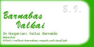 barnabas valkai business card